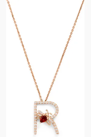 BEE GODDESS Diamond and Garnet Letter 