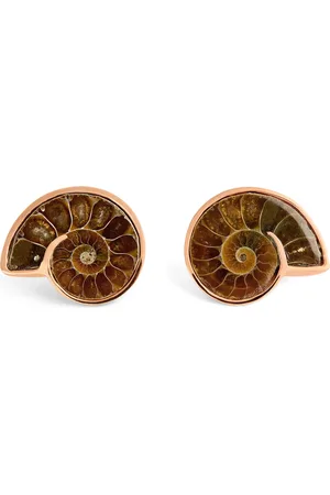 Tateossian Sterling Silver and Fossilised Ammonite Cufflinks