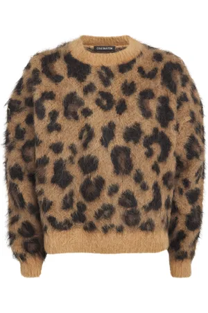 Cole Buxton Alpaca-Blend Leopard Sweater