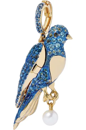 ANNOUSHKA Yellow , Diamond, Topaz and Sapphire Bluebird Locket Charm