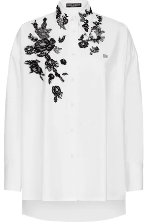 Dolce & Gabbana Cotton-Blend Floral Lace-Embellished Shirt