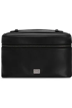 Dolce & Gabbana Leather Logo Plaque Toiletry Bag