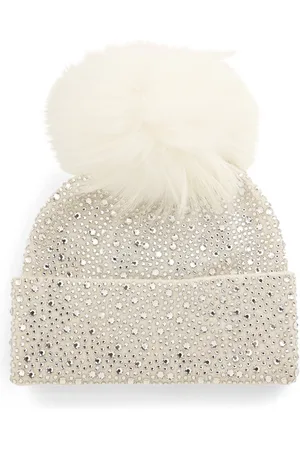 William Sharp Crystal-Embellished Pom-Pom Beanie