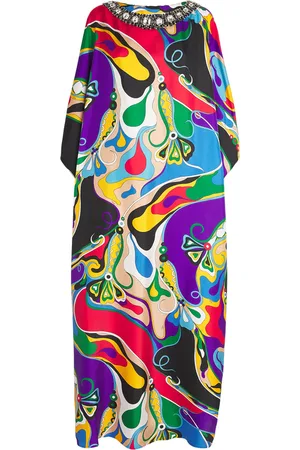 Puccini Orchidee Print Kaftan Maxi Dress