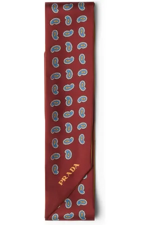 Prada Silk Paisley Skinny Scarf