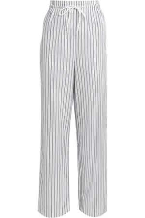 Sandro Rhinestone Striped Wide-Leg Trousers