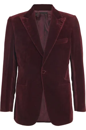 BRIONI Velvet Single-Breasted Blazer