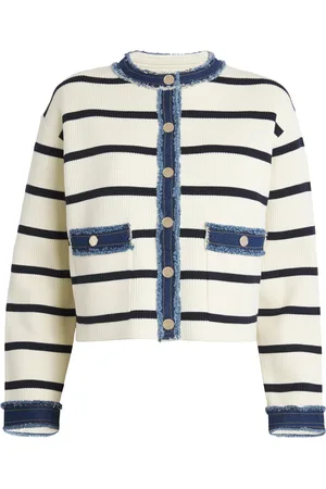 Sandro Denim-Trim Striped Jacket