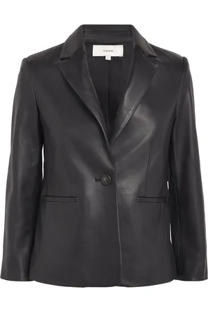 Vince Leather Shrunken Blazer