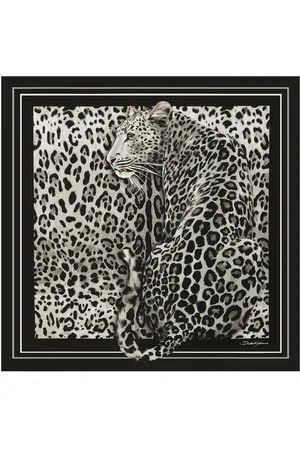 Dolce & Gabbana Silk Leopard Print Scarf