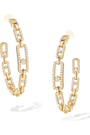 MESSIKA Yellow and Diamond Move Link Hoop Earrings