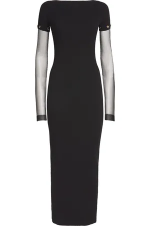 Sportmax Sheer-Sleeve Maxi Dress
