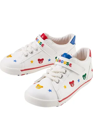 Miki House Logo-Strap Velcro Sneakers