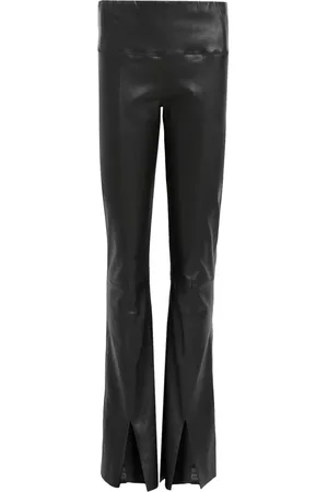 AllSaints Leather Cora Flared Trousers