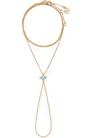 BEE GODDESS Diamond and Blue Topaz Honey Hand Bracelet