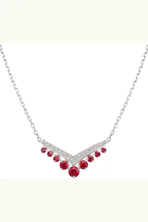 CHAUMET White Gold, Ruby and Diamond Joséphine Aigrette Pendant Necklace