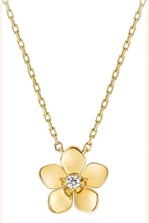 GRAFF Gold and Diamond Mini Wild Flower Pendant Necklace