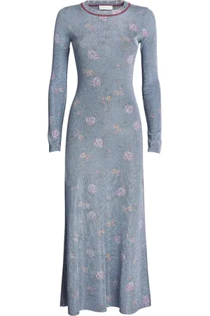 Paco rabanne Knitted Floral Print Maxi Dress