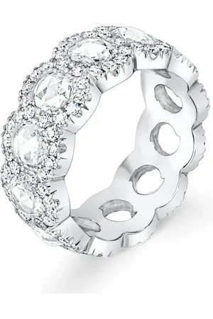 David Morris White Gold and Diamond Rose Cut Eternity Ring