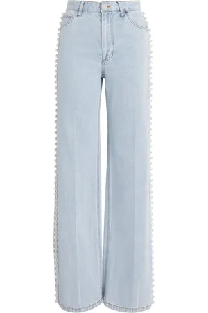 Sandro Embellished Wide-Leg Jeans