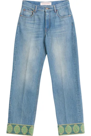 VALENTINO GARAVANI Straight Embroidered-Detail Jeans