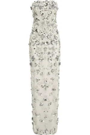 Pamella Roland Floral Embellished Gown