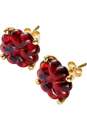 Baccarat Gold Vermeil and Crystal Trèfle Iridescent Stud Earrings