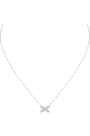 CHAUMET White Gold and Diamond Jeux de Liens Pendant Necklace