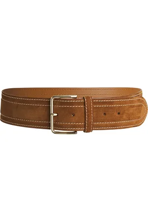 Sandro Suede Contrast-Stitching Belt