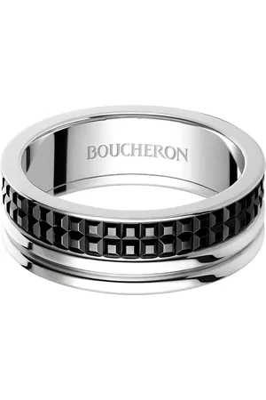Boucheron Large Gold Quatre Black Wedding Band