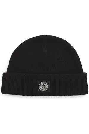 Stone Island Cotton Badge Ribbed Beanie