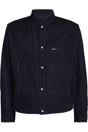 Emporio Armani Velvet-Monogram Denim Jacket