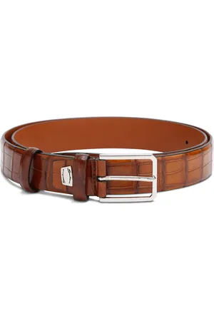 santoni Crocodile Leather Belt