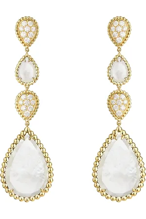 Boucheron Yellow Gold and Mother-of-Pearl Serpent Bohème Pendant Earrings