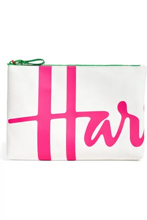 HARRODS Medium Cotton Logo Pouch