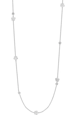 Boodles White and Diamond Long Blossom Charm Necklace