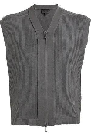 Emporio Armani Patterned-Knit Zip-Up Cardigan