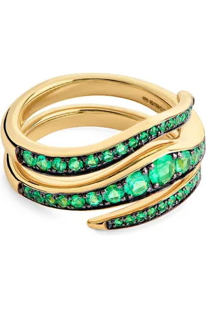 Emily P. Wheeler Yellow and Emerald Double Wrap Ring