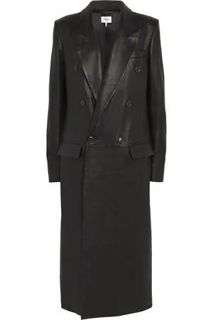 Frame Leather Tailored Longline Coat