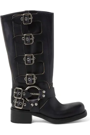 Miu Miu Leather Buckle Boots 50
