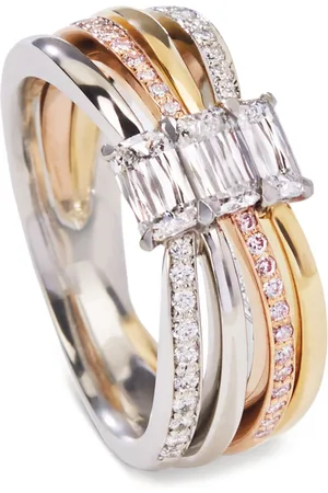 Boodles Mixed Gold, Platinum and Diamond Ribbons Ring