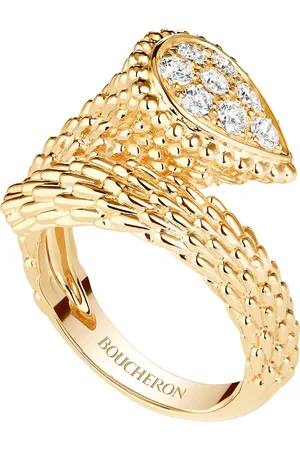 Boucheron Small Yellow Gold and Diamond Serpent Bohème Motif Ring