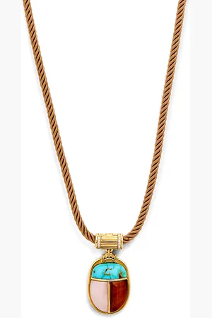 Emily P. Wheeler Yellow , Mixed Stone and Diamond Scarab Necklace