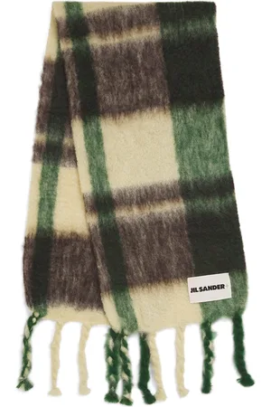 Jil Sander Mohair-Wool Blend Check Scarf