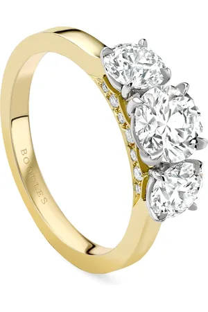 Boodles Gold, Platinum and Diamond Three Stone Engagement Ring
