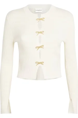 Claudie Pierlot Bow-Embellished Cut-Out Sweater