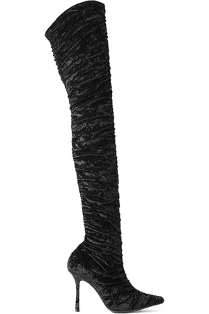 Jimmy Choo Lotta 100 Velvet Over-The-Knee Boots