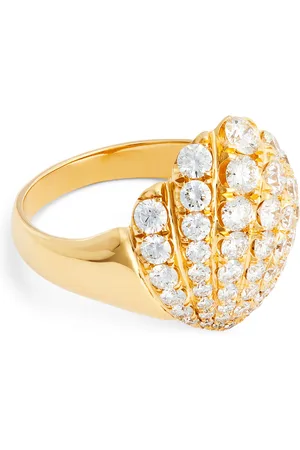 Anita Yellow and Diamond Aurora Shell Ring
