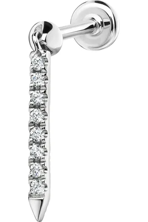 Maria Tash Diamond Eternity Bar Charm Threaded Stud Earring