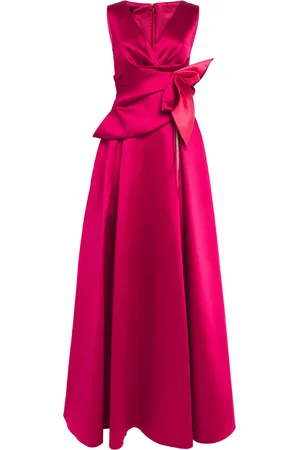 TALBOT RUNHOF Floral Tie-Waist Gown
